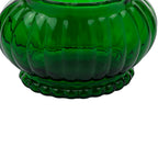 A.L.R. Co. Emerald Green Ribbed Glass Planter Bowl - Scalloped Rim
