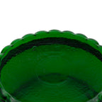 A.L.R. Co. Emerald Green Ribbed Glass Planter Bowl - Scalloped Rim