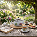 Fred Roberts Fat Lava Teapot - Pink and Green Florals