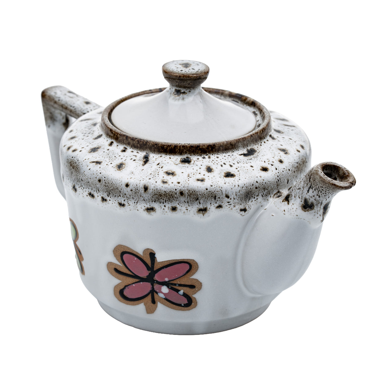 Fred Roberts Fat Lava Teapot - Pink and Green Florals