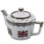 Fred Roberts Fat Lava Teapot - Pink and Green Florals