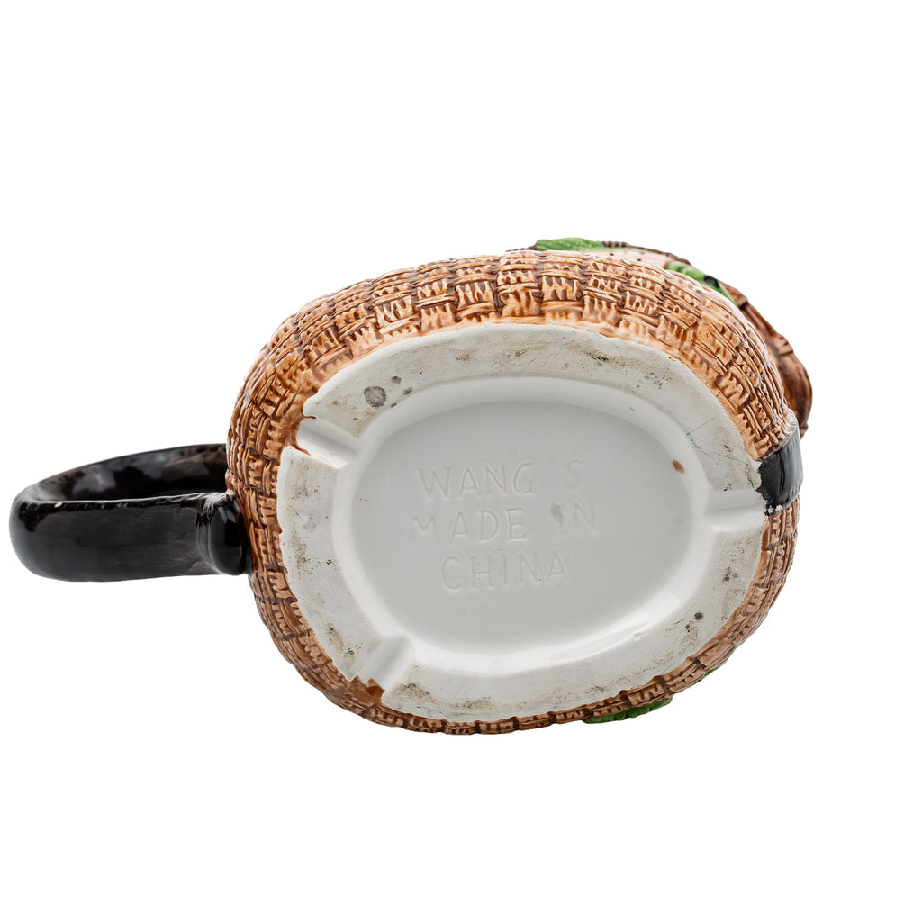 Wang's Fishing Creel and Trout Ceramic Pitcher - Molded Basketweave