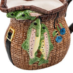 Wang's Fishing Creel and Trout Ceramic Pitcher - Molded Basketweave