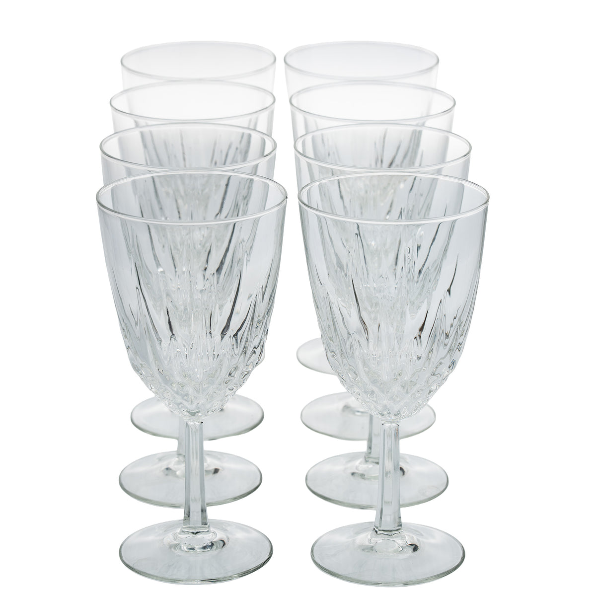 Cristal D'Arques - Durand Diamant Wine / Water Goblets - Set of Eight