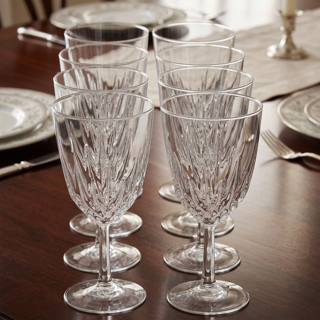 Cristal D'Arques - Durand Diamant Wine / Water Goblets - Set of Eight
