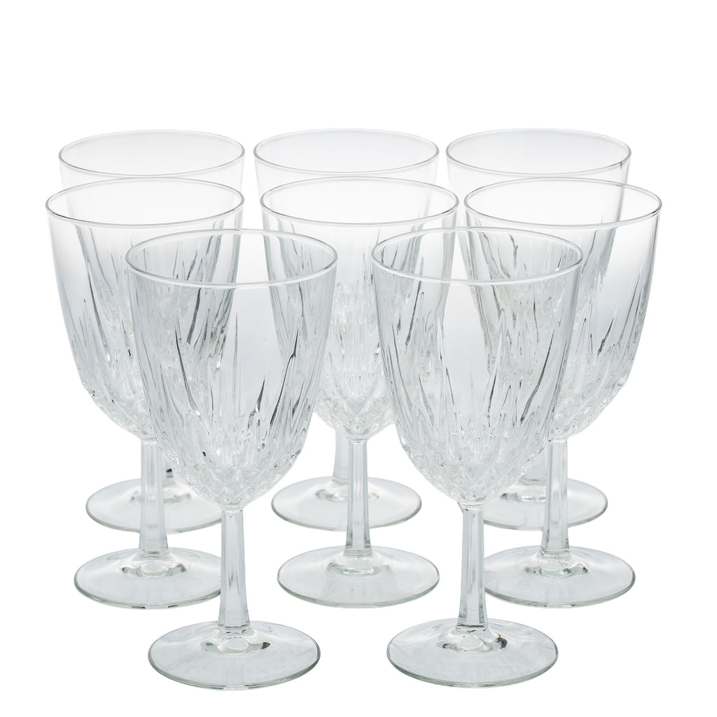 Cristal D'Arques - Durand Diamant Wine / Water Goblets - Set of Eight