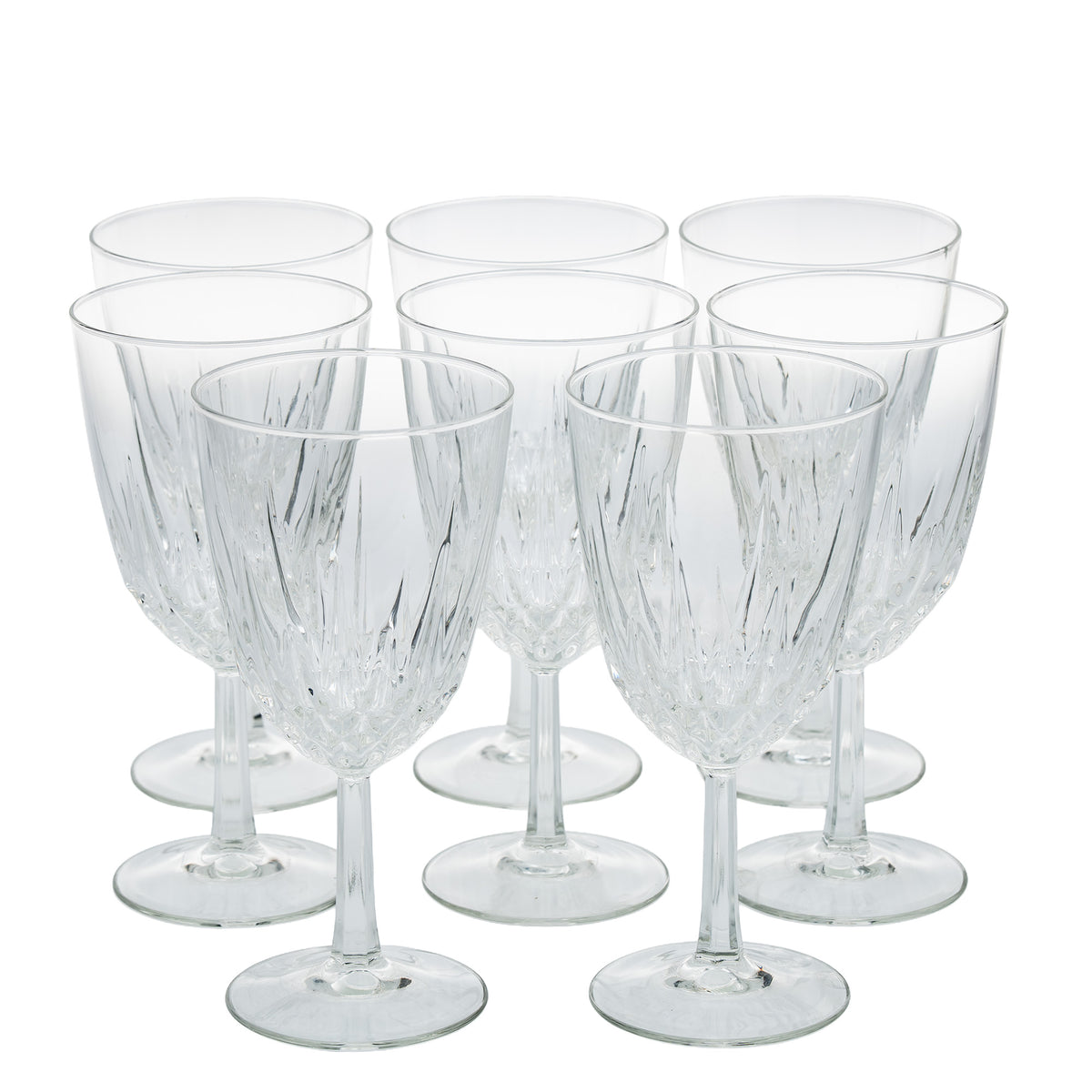 Cristal D'Arques - Durand Diamant Wine / Water Goblets - Set of Eight