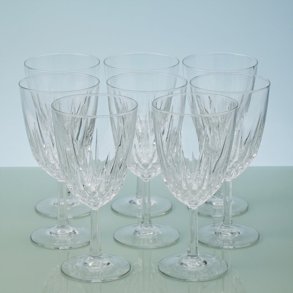 Cristal D'Arques - Durand Diamant Wine / Water Goblets - Set of Eight