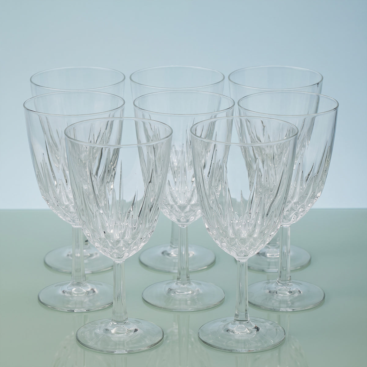 Cristal D'Arques - Durand Diamant Wine / Water Goblets - Set of Eight