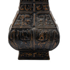 Dobie Square-Section Decorative Vase - Raised Animal and Mask Motifs
