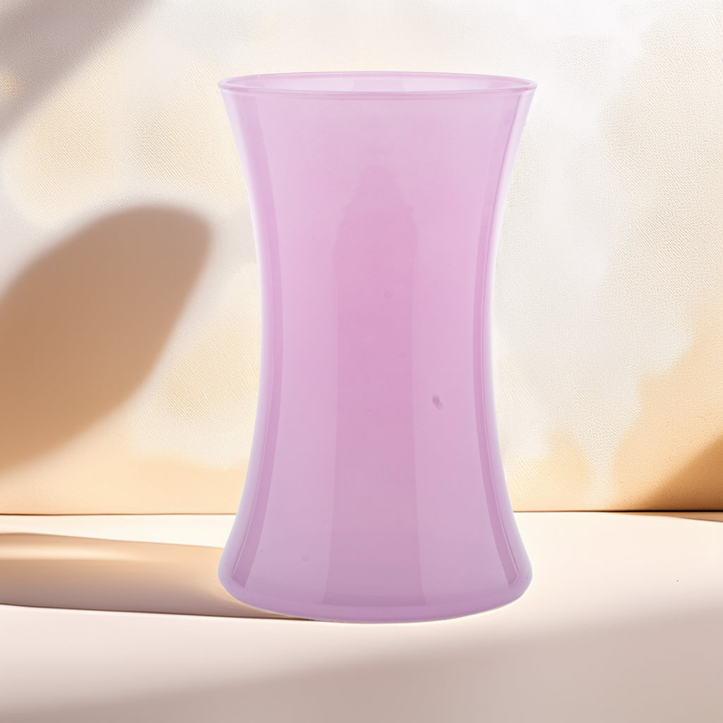 Pink Hourglass-Shaped Vase - Flared Rim and Base