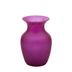 Purple Frosted-Finish Vase with Flared Rim - Bulbous Form