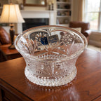 Crystal Clear Industries Floral-Decorated Lead Crystal Bowl - Fluted