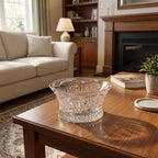 Crystal Clear Industries Floral-Decorated Lead Crystal Bowl - Fluted