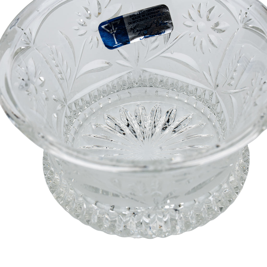 Crystal Clear Industries Floral-Decorated Lead Crystal Bowl - Fluted