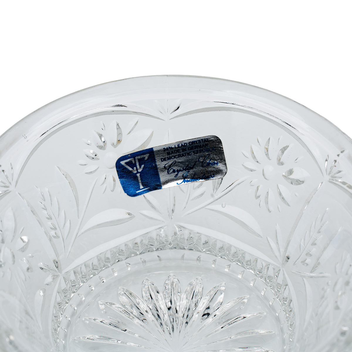 Crystal Clear Industries Floral-Decorated Lead Crystal Bowl - Fluted