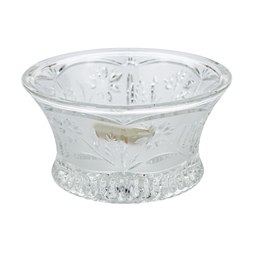 Crystal Clear Industries Floral-Decorated Lead Crystal Bowl - Fluted