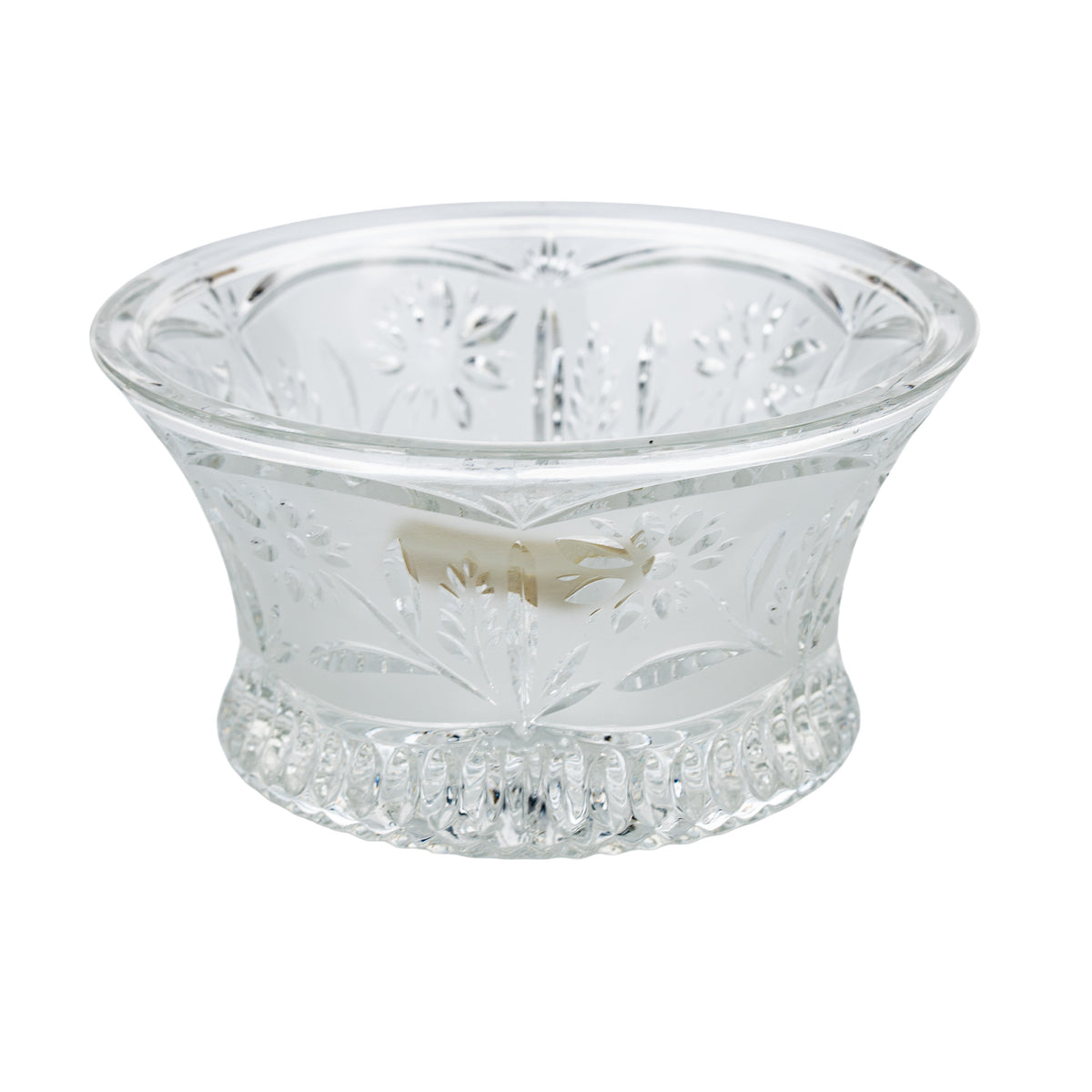 Crystal Clear Industries Floral-Decorated Lead Crystal Bowl - Fluted