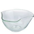 Clear Glass Bowl with Wavy Rim - Green-Tinted Edges