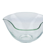 Clear Glass Bowl with Wavy Rim - Green-Tinted Edges