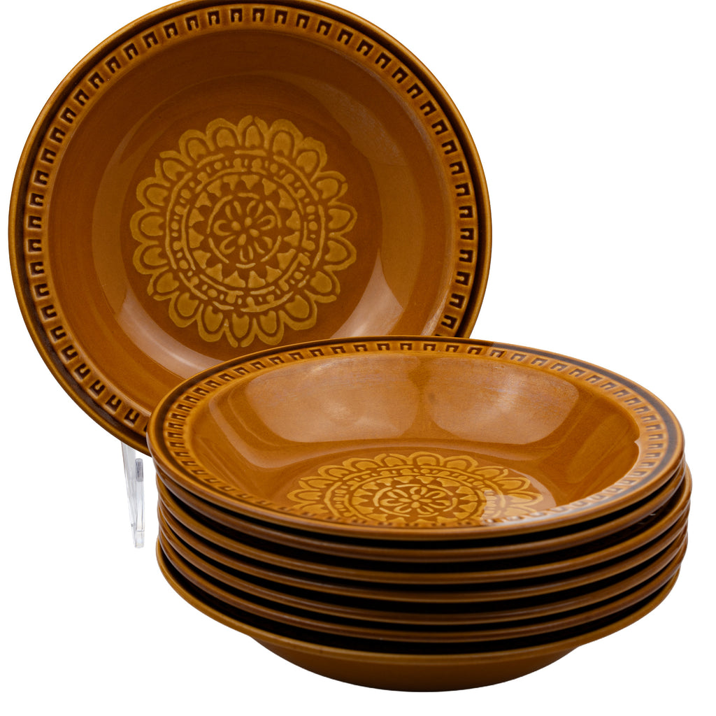 Fuji Festive Stone Tampico 1904 Rimmed Bowls - Set of 8