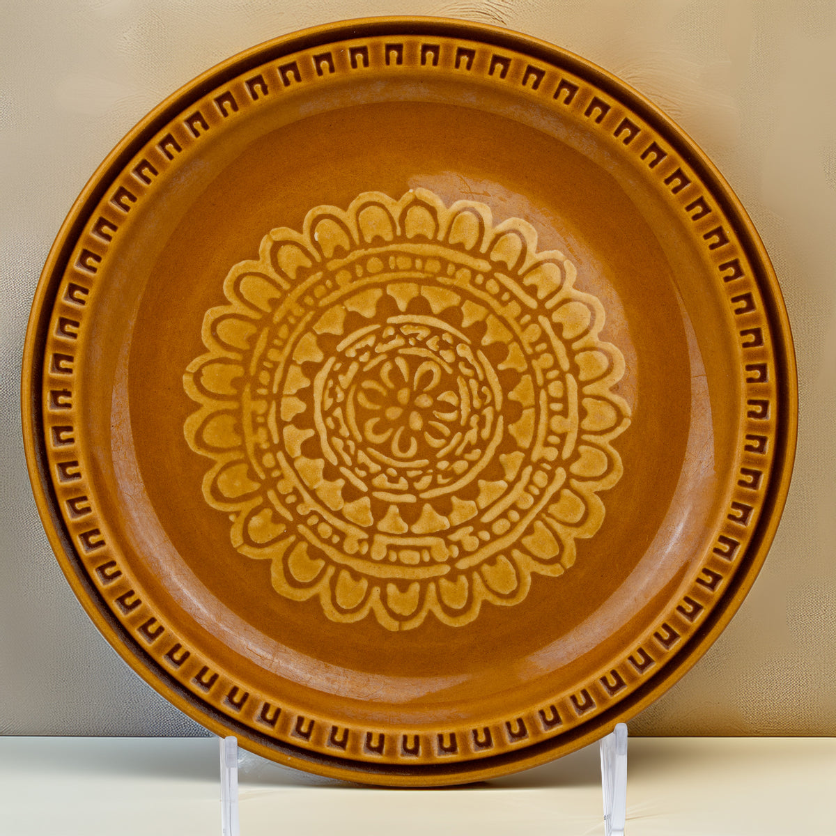 Fuji Festive Stone Tampico 1904 Plate - Floral Medallion