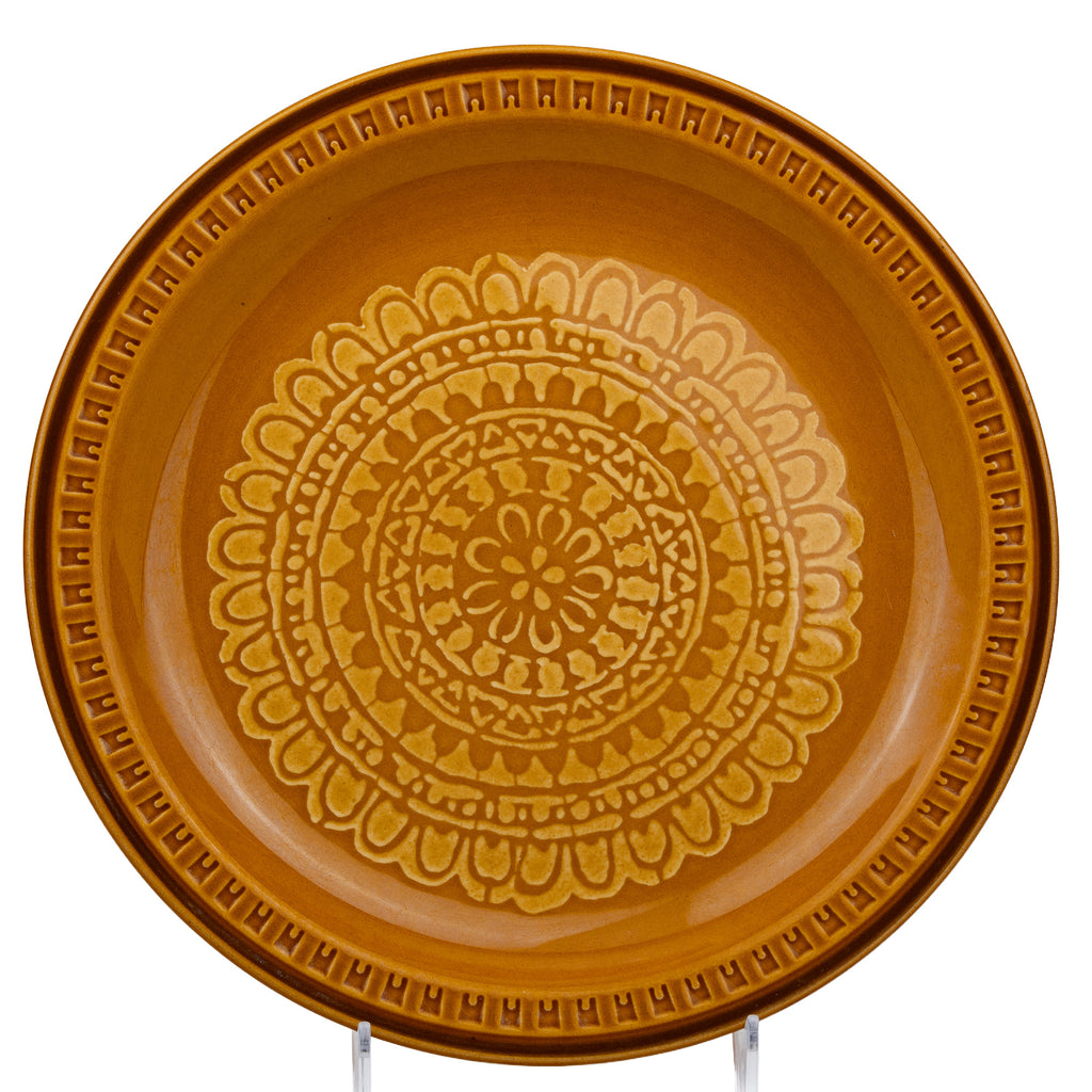 Fuji Festive Stone Tampico 1904 Plate Set - Molded Geometric Rim