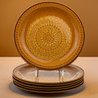 Fuji Festive Stone Tampico 1904 Plate Set - Molded Geometric Rim