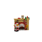 Santa Claus Fireplace Candle Holder - Holiday Mantel Accent