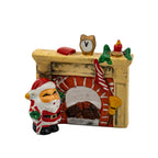Santa Claus Fireplace Candle Holder - Holiday Mantel Accent