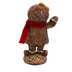 Gingerbread Girl Christmas Figurine - Waving Pose & Red Scarf