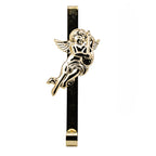 Gold-Tone Cherub Musician Over-the-Door Wreath Hanger - Winged Relief