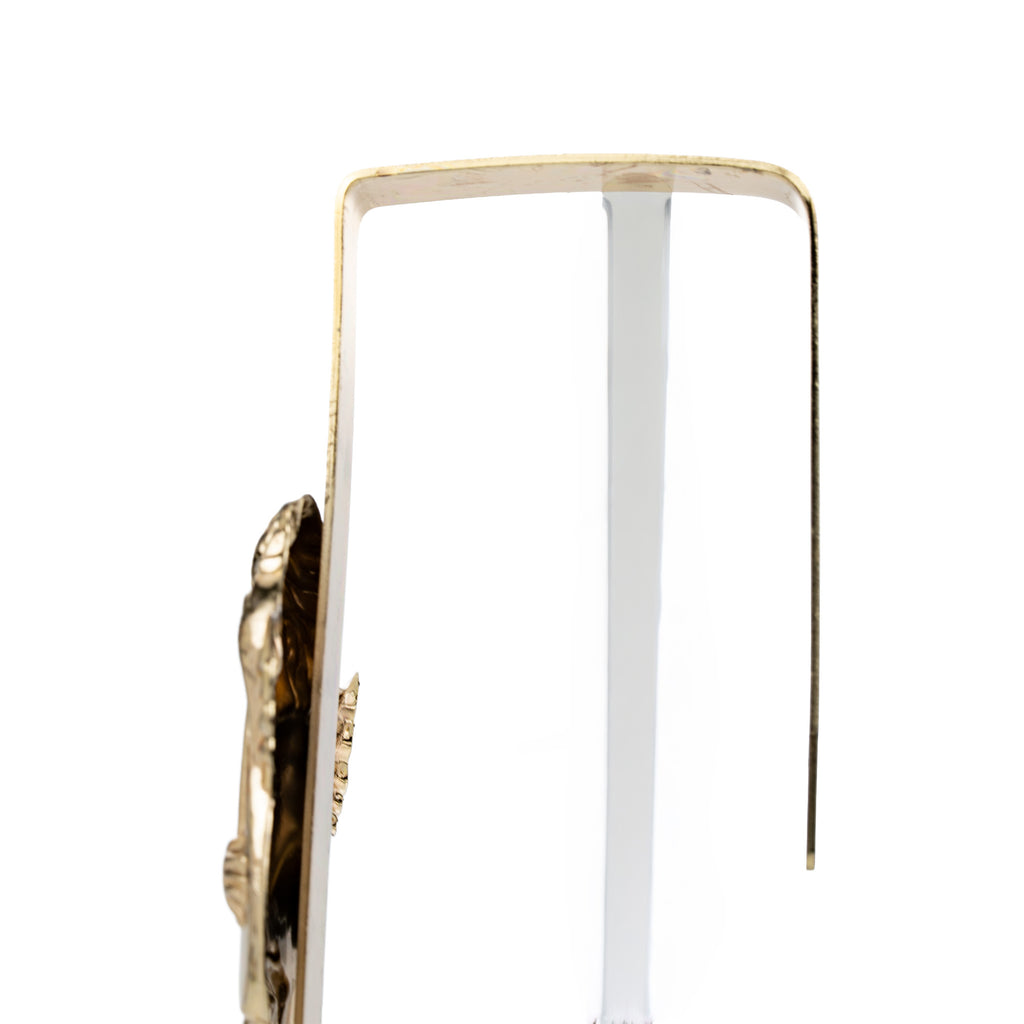 Gold-Tone Cherub Musician Over-the-Door Wreath Hanger - Winged Relief