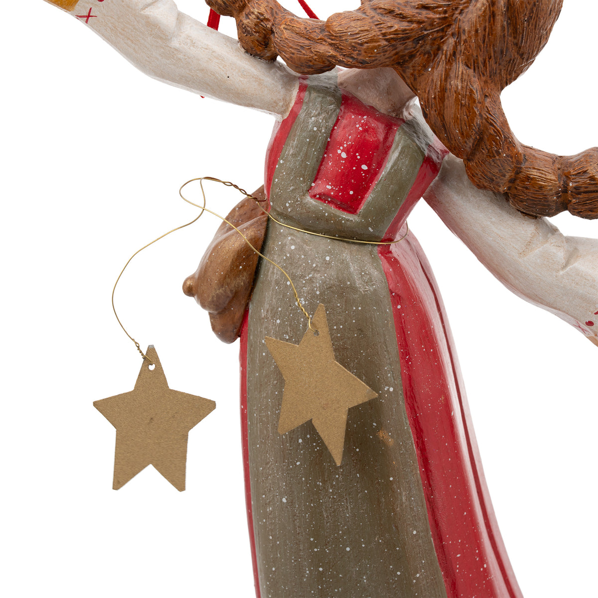 House of Hatten Girl Figurine - Braided Pigtails & Pear Motif
