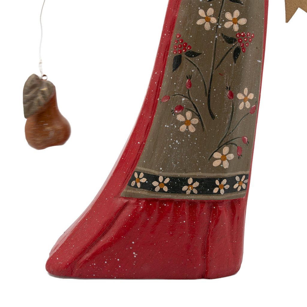 House of Hatten Girl Figurine - Braided Pigtails & Pear Motif