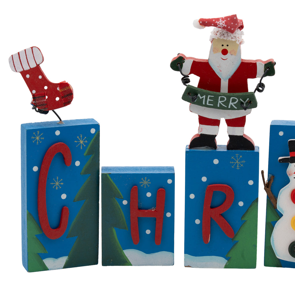 Merry Christmas Tabletop Block Decoration - Montgomery Ward Collection