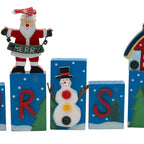 Merry Christmas Tabletop Block Decoration - Montgomery Ward Collection