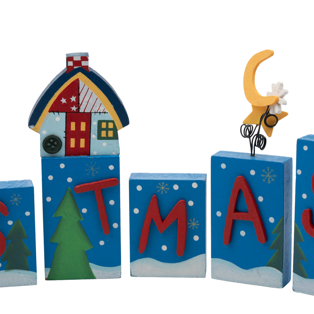 Merry Christmas Tabletop Block Decoration - Montgomery Ward Collection