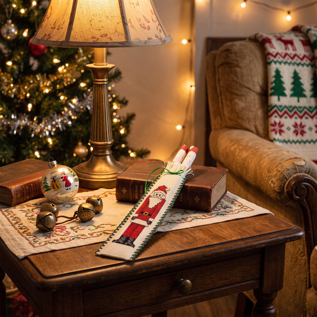 Cinnamon Stick Santa Ornament - Painted & Stitched
