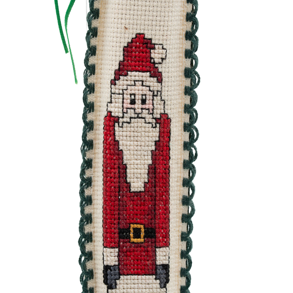 Cinnamon Stick Santa Ornament - Painted & Stitched