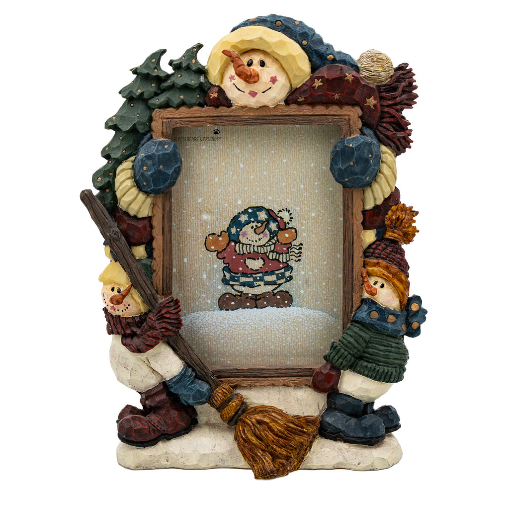Barnaby's Snow Sweep Services Picture Frame - Sculpted Snowmen