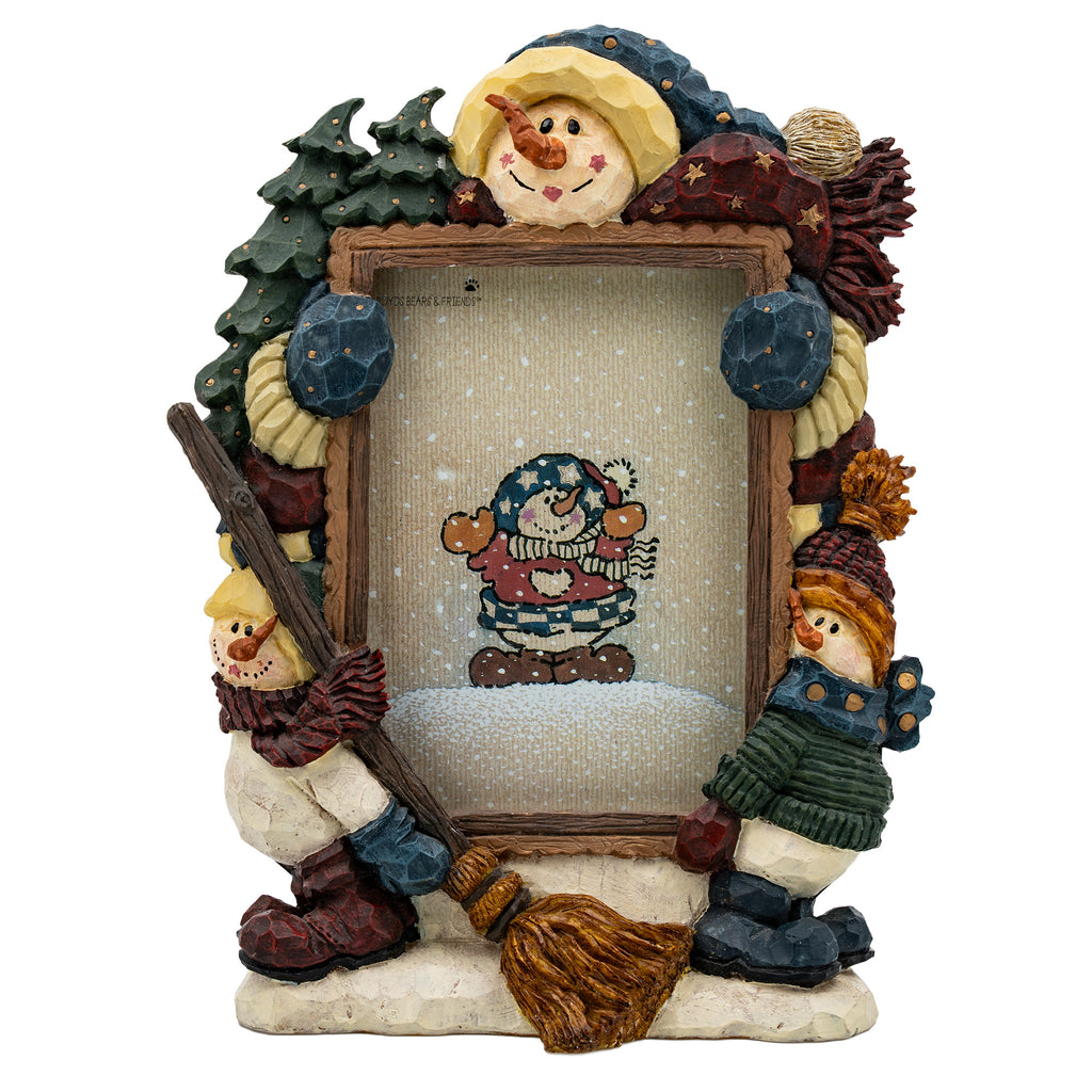Barnaby's Snow Sweep Services Picture Frame - Sculpted Snowmen