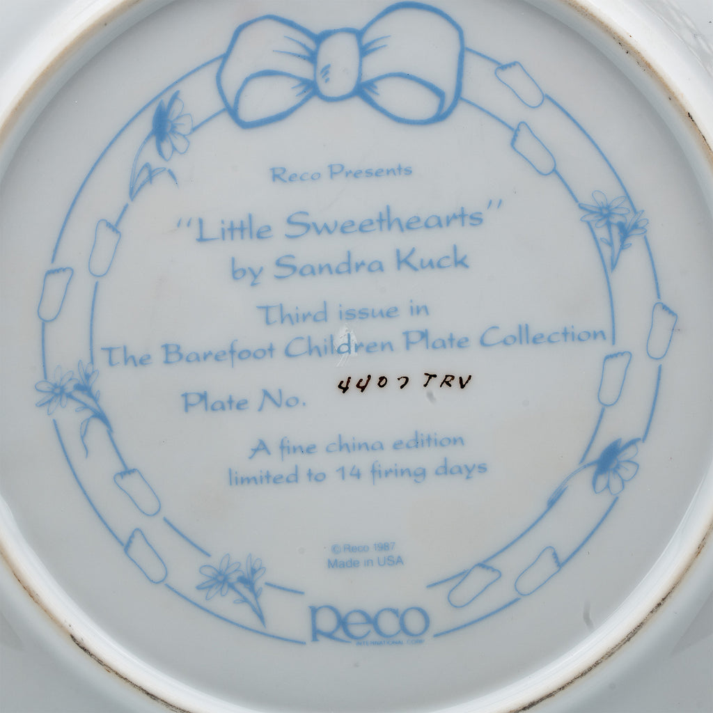 Little Sweethearts by Sandra Kuck Collector Plate - Gold-Colored Rim