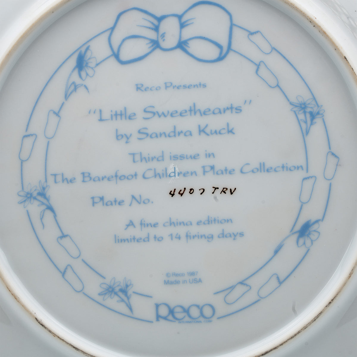 Little Sweethearts by Sandra Kuck Collector Plate - Gold-Colored Rim
