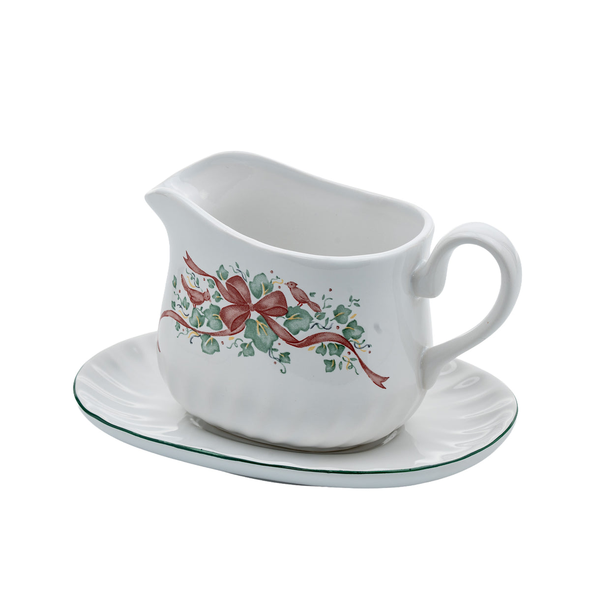 Corelle Coordinates Callaway Holiday Gravy Boat With Underplate