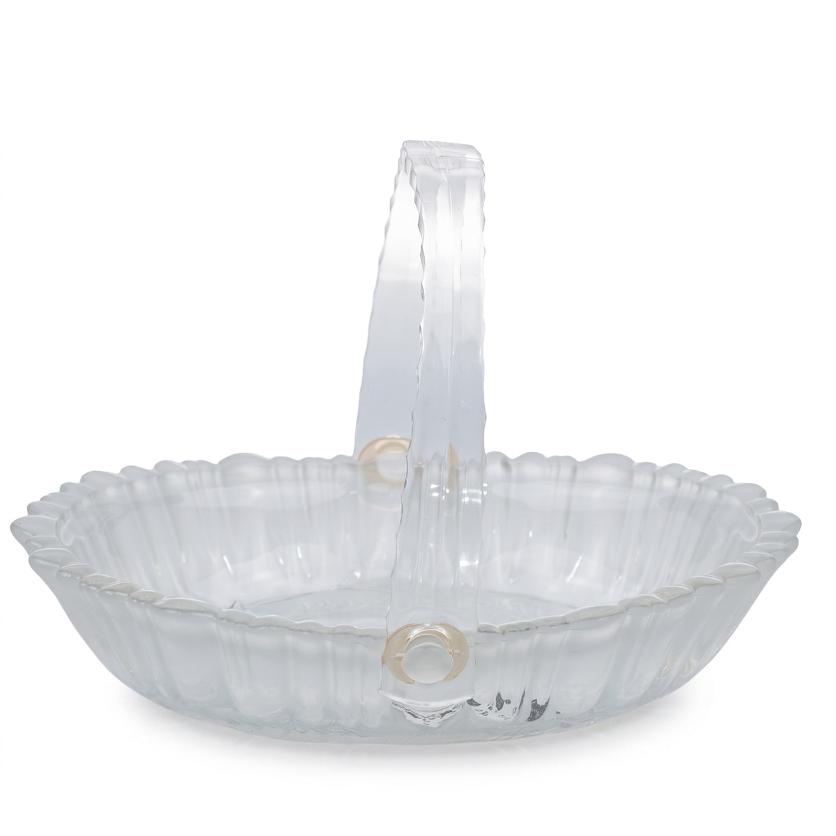 Mikasa Winter Dreams Oval Glass Basket - Frosted Woodland Scene
