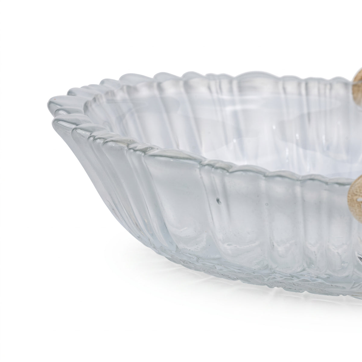 Mikasa Winter Dreams Oval Glass Basket - Frosted Woodland Scene