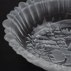 Mikasa Winter Dreams Oval Glass Basket - Frosted Woodland Scene