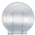 Clear Glass Christmas Tree and Holly Serving Plate - Scalloped Rim