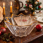 Mikasa Clear Glass Bowl - Gold-Tone Star-Shaped Rim